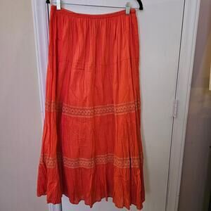 Mirasol Peasant Skirt Size M Festival Gypsy Prairie Country Western 100% Cotton